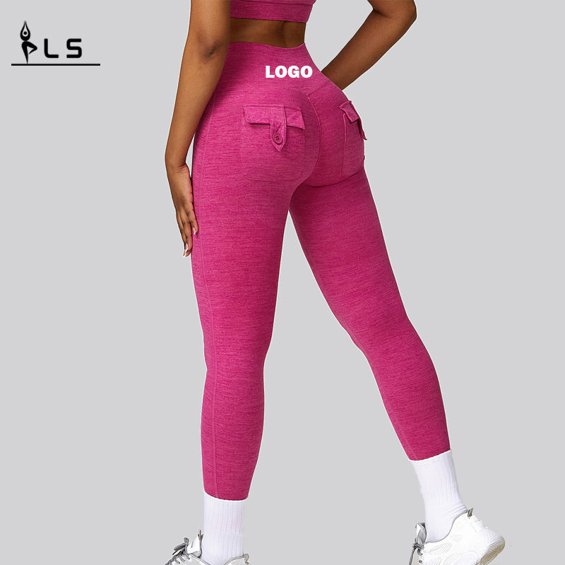 SC1093 Mná Leggings Workout Leggings Ard -Workout Scrunch Leggings le Pócaí