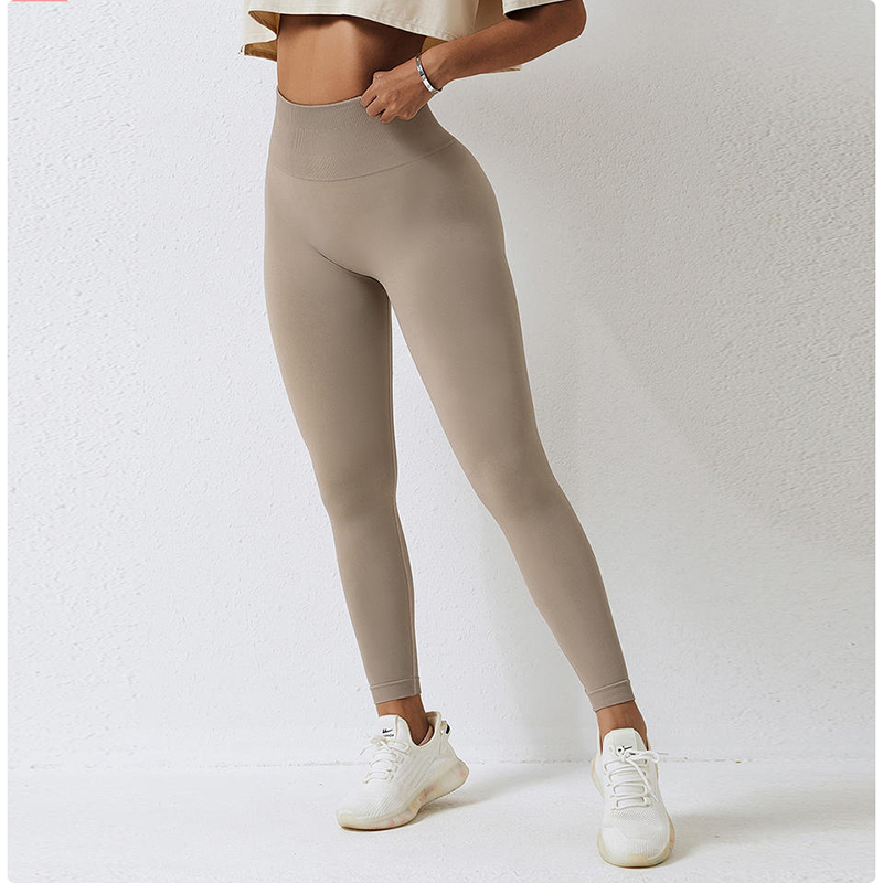 SC10109 Giomnáisiam Gan Seam Liggings Yoga Mná Le Riteoga Lógó Saincheaptha Scrunch Mná Mná Yoga Pants Leggings