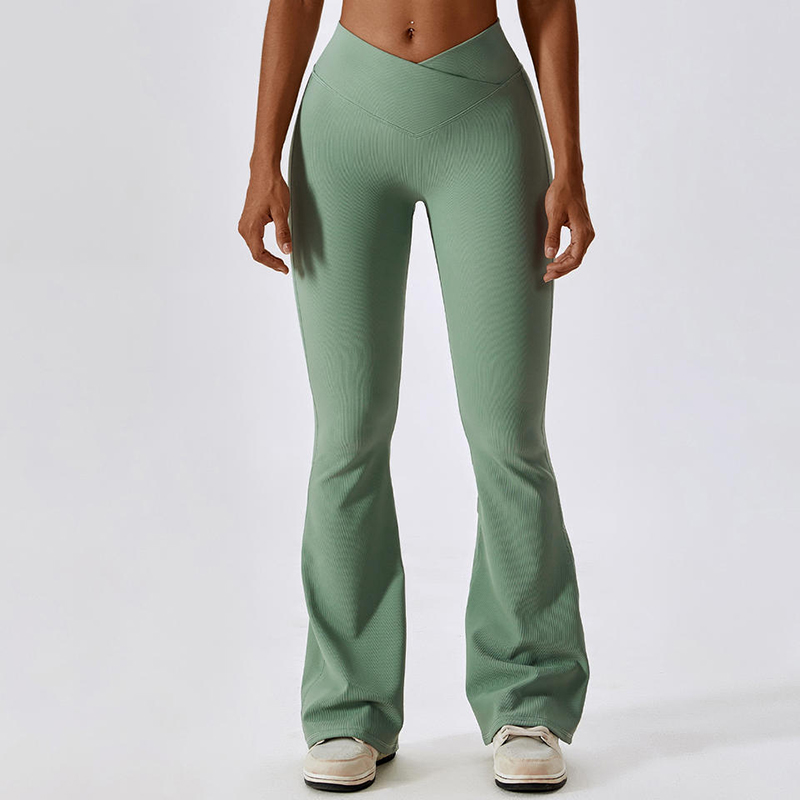 SC10102 Lógó saincheaptha Leggings flare gan uaim le haghaidh butt mná luiteoga ardaithe spóirt pants yoga flared