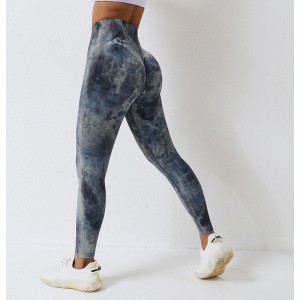 SC10125 Praghas Mórdhíola Tie Dye Scrunch Leggings Butt agus Yoga Pants Spórt Ard -Spórt Mná