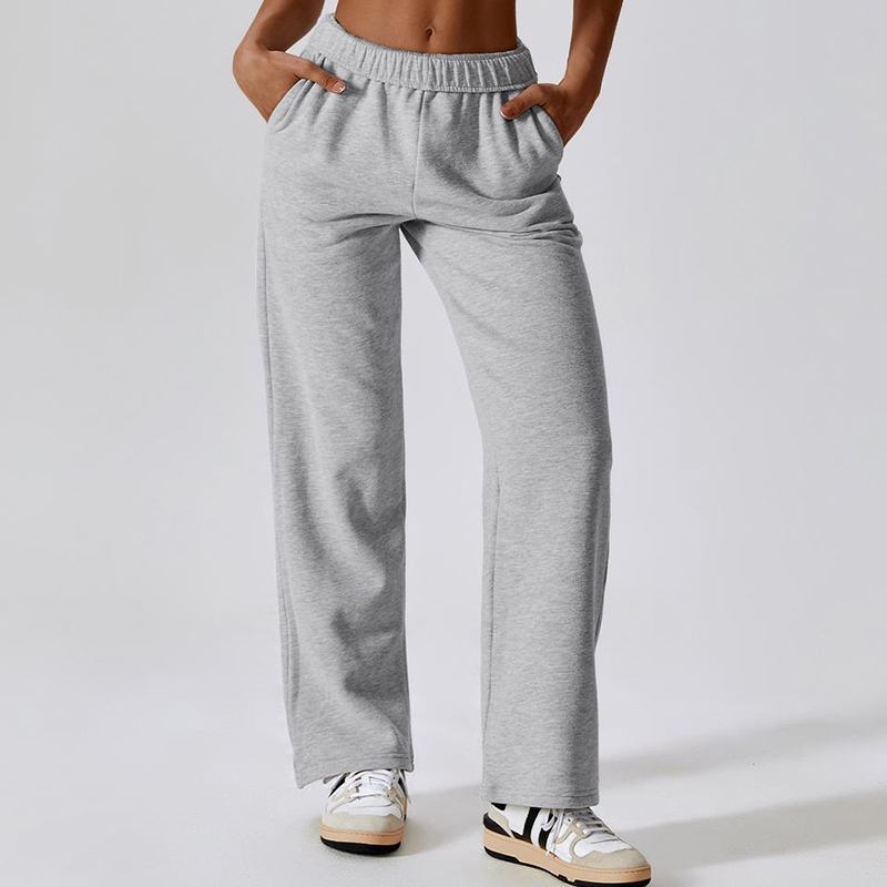 SC10128 OEM Dearadh Custaim Lógó Dath Soladach Drawstring Baggy Sweat Pants Joggers Bríste Cos Díreach Pants Sweatpants lomra