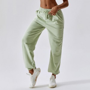 SC10129 Sweatpants Coim Elastic Soladach Mná Mná Spóirt Baggy Pants scaoilte joggers bríste ard -waisted bríste