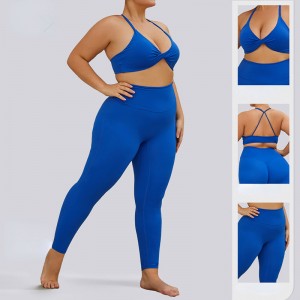 SC1068 Socraigh Méid Mór Yoga Conjunto Plus Méid Méid Soladach Yoga Pants Leggings Stretch Sport Set Yoga Suit