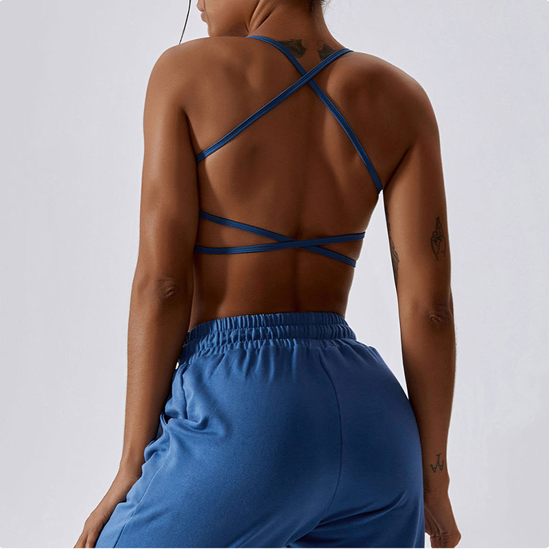SC10172 Spórt Sexy Strappy Custom Sports Bra do Mhná Bra Spóirt do Mhná Criss-Cross Ar Ais Padded