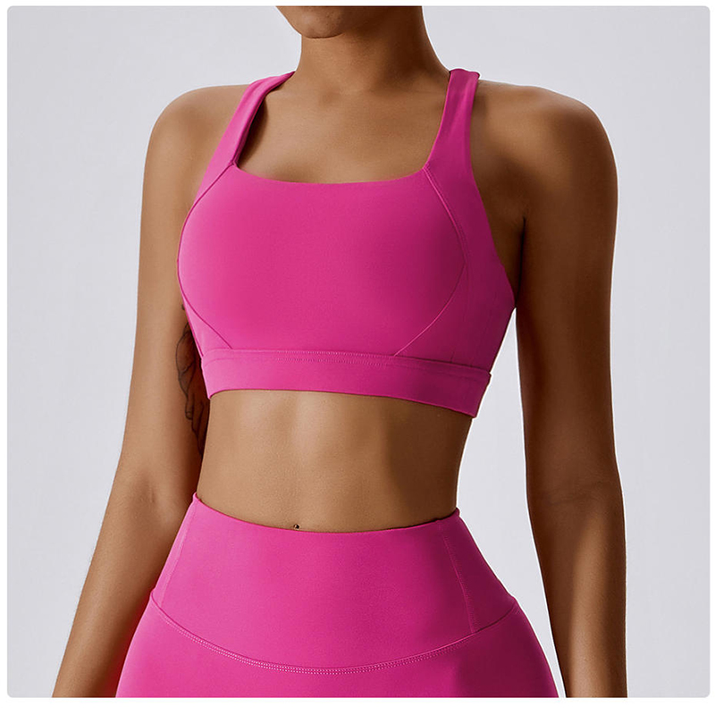 SC101811 Cross Back Yoga Sports Bra Bra Ardthionchairna mBan Padded Muineál Halter Cross Cross Back Sports Bra do Mhná
