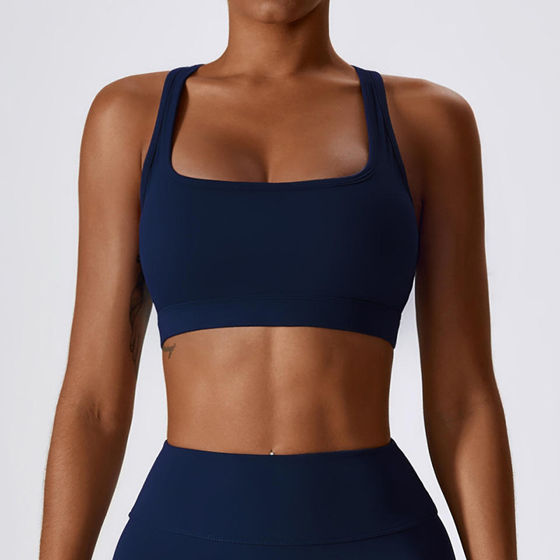 SC10189 Women Fitness Racer ar ais Spóirt Bra Yoga Caith Comhbhrú Tacaíochta Bog Comhbhrúite Yoga Sexy Sports Bra