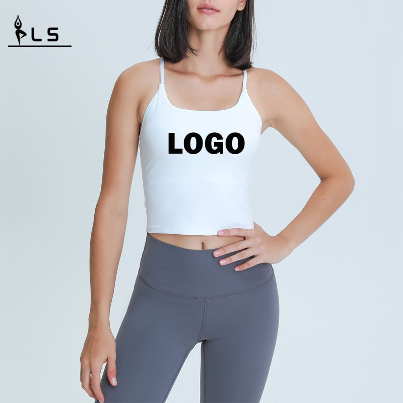 SC10259 Umar Feistithe Tapa Tirim Barr Giomnáisiam Spóirt Yoga Comhbhrúite Yoga Cropped Cropped Yoga Tops Le Pads