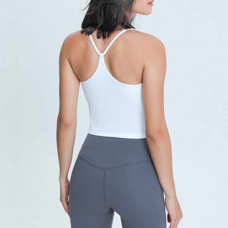 SC10259 Umar Feistithe Tapa Tirim Barr Giomnáisiam Spóirt Yoga Comhbhrúite Yoga Cropped Cropped Yoga Tops Le Pads