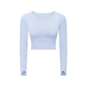 SC10275 Feistiú daingean Feistiú fada sleeved Yoga T-Léine Yoga Yoga Tee Léine Léine Barr Giomnáisiam Giomnáisiam Muire Fada T-Léine Yoga T-Léine