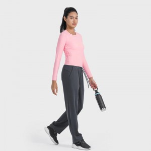 SC10271 barr breathable barr barr giomnáisiam giomnáisiam folláine teann léine t le muinchille fada ag rith t-léinte muineál cruinn