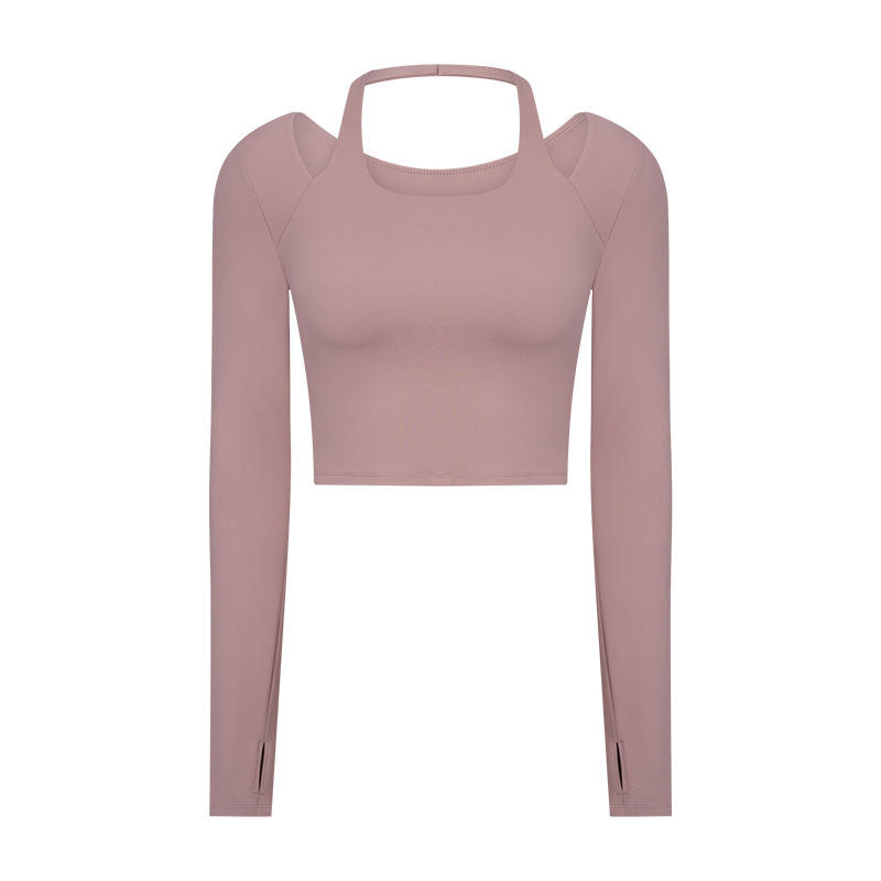 Sc10273 Lógó Saincheaptha Léinte T Yoga T folláine ag rith t-léinte t-léinte t-léine bhabhta-mhuineál Léine Spóirt Sleeve Long Do Mhná