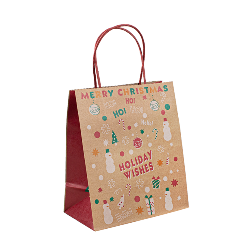 Páipéar Takeaway Páipéar Takeaway Páipéar Pacáistiú Kraft le do lógó féin Bolsas de Papel Kraft Bag
