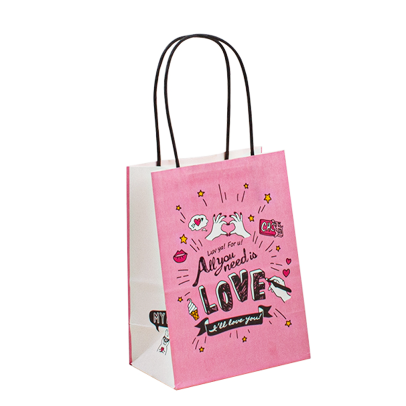Láimhseáil Páipéar Páipéar Páipéar Kraft Bat Bag Páipéar Bronntanas le Mála Páipéar Priontála Custaim Bolsas