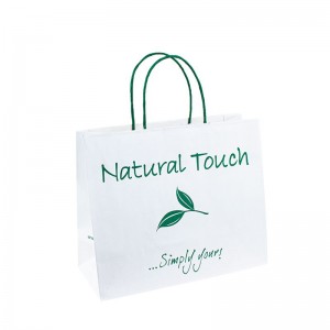 Mála Páipéir Láimhseáil Málaí Páipéar Donn Priontáil Dearthóir Láimhseáil le haghaidh Pacáistiú Páipéar Bronntanais Mála Páipéar