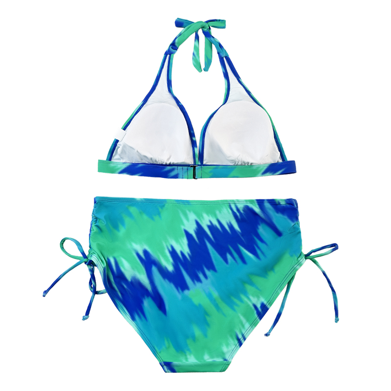 Strap Strap Teal Halter Strap Swimsuit Pleated Bow Swim Swim