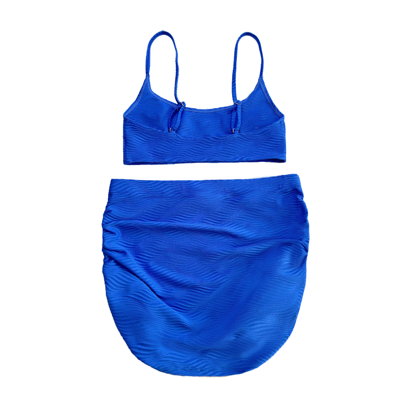 Swimsuit Swimsuit Fionraí Pleated Sciorta Gorm Éadach Speisialta