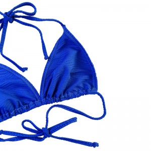 Patrún Gorm Éadach Speisialta Cupán Triantán Triantán Halter Halter Strap Swimsuit Split Swimsuit