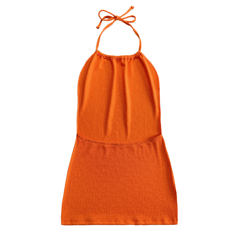 Éadaí strap éadach ruffle oráiste oráiste