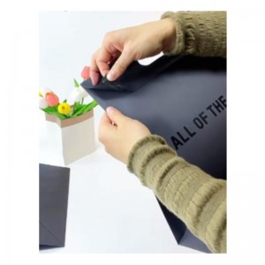 Láimhseálann só-gearrtha só-gearrtha éadaí dubh éadaí pacáistiú pacáistiú páipéir jewelry lógó saincheaptha lógó dearadh dearadh málaí bronntanais bronntanais pháipéir