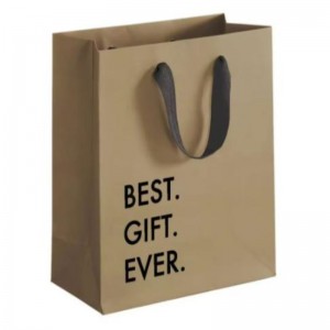 Lógó dearadh saincheaptha in -ath -inúsáidte in -ath -inúsáidte priontáilte donn kraft ceardaíocht málaí siopadóireachta páipéar siopadóireachta le láimhseáil ribín