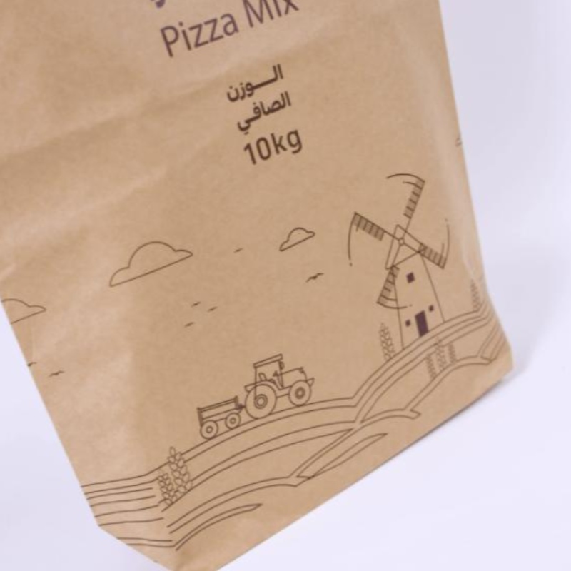 Éicea -chairdiúil 2kg 25kg 30kg saincheaptha arbhar arbhar málaí páipéir pacáistithe le do lógó féin in -athchúrsáilte