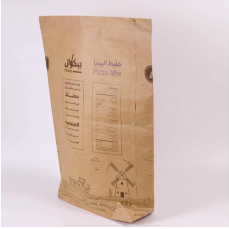 Éicea -chairdiúil 2kg 25kg 30kg saincheaptha arbhar arbhar málaí páipéir pacáistithe le do lógó féin in -athchúrsáilte