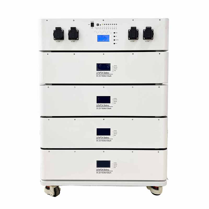 Stóráil Baile Fuinnimh Stackable Stóráil ceallraí ceallraí 10KWH 51.2V 190A le inverter 6000W