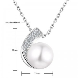 Hongde 925 Steirling Silver le Diamonds agus Péarlaí Fáinne&Socraigh Fáinne Muince Saincheaptha Muince