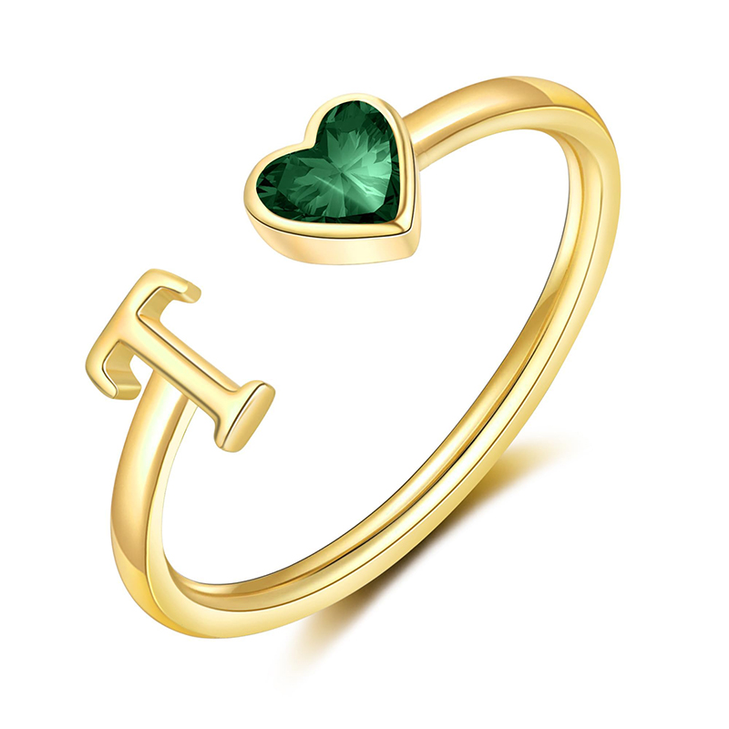 Fáinní Tosaigh Hongde do Mhná 14KGold Fáinní Breithe Plátáilte, Méid Inchoigeartaithe5-10