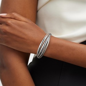 Hongde Classic simplí il-ciseal airgid-bracelet oscailte órphlátáilte