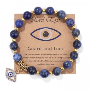 Diabhal Hongde\\\'s Eye Guardian Bracelet Bracelet Cloch Nádúrtha