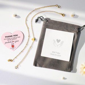 Bracelet Chroí Órga Hongde 18K Litir Óir Phlátáilte A-Z Cruacha Bracelet Croí Tosaigh Bracelet