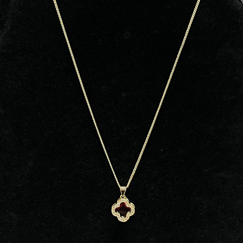 Radiant Ruby Blossom Gold-Muince bláthanna plátáilte le haicinn soiléire súilíneach