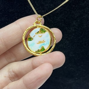 Pendant Pendant Pendant inchúlaithe Muince fada plátáilte ór