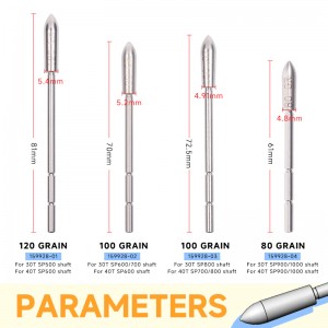 159928 80/100 bliain d\'aois/120 Cruach dhosmálta Cuir isteach pointí le haghaidh saigheada carbóin id3.2mm