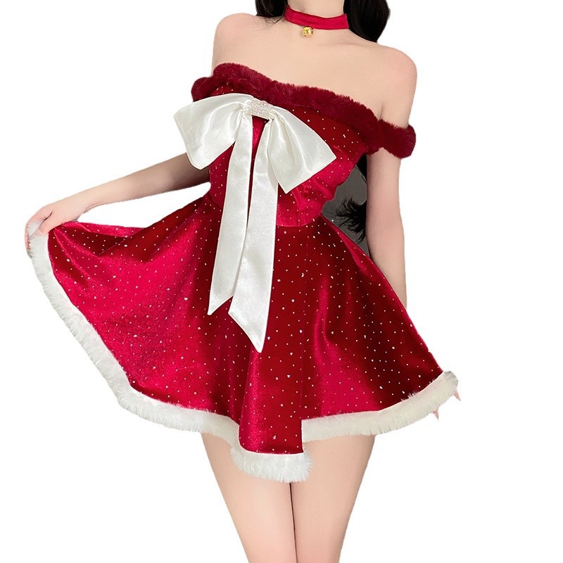 Cultachanua Nollag. An Nollaig - Éadaí téamaí le haghaidh cros - Trádáil eachtrach mórdhíola. Plush Robes Cathna Nollag. Gúnaí dearga sexy don bhliainnua366 Praghas:$199.99