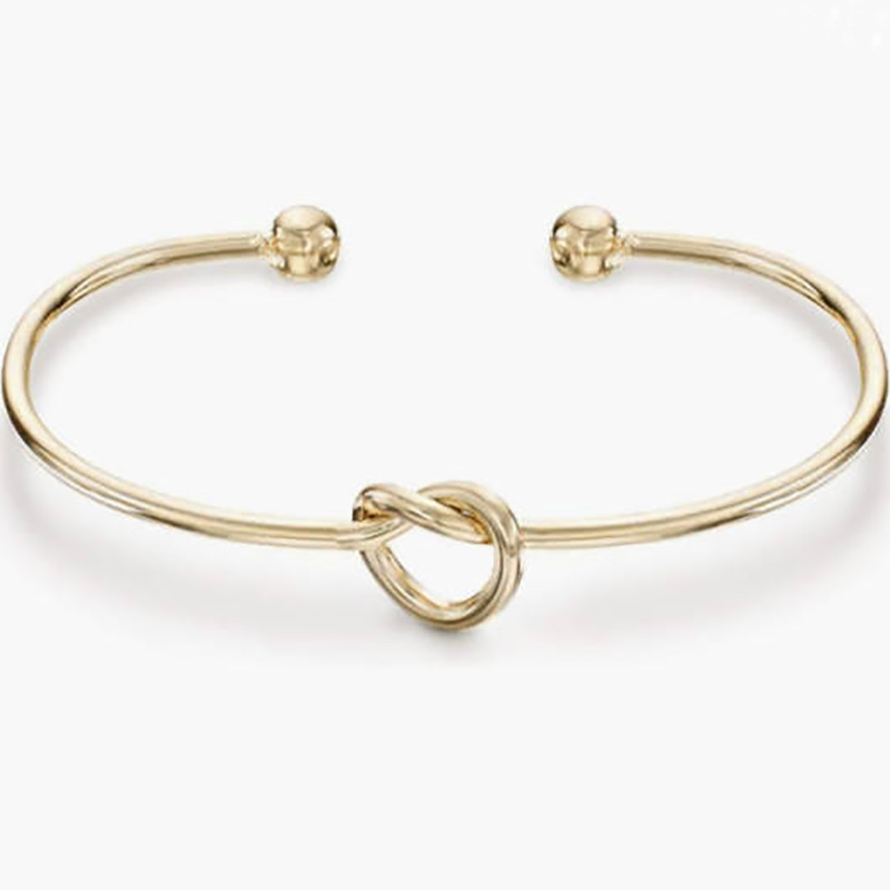 4k Óir plátáilte go deo grá Knot Infinity Bracelets Bangle do Mhná Bracelet Bangle Bangle Inchoigeartaithe do Mhná Óir Galánta-Bracelet cufa oscailte plátáilte le dearadh snaidhm - jewelry íostachnua -aimseartha le haghaidh caitheamh laethúil agus ócáidí speisialta