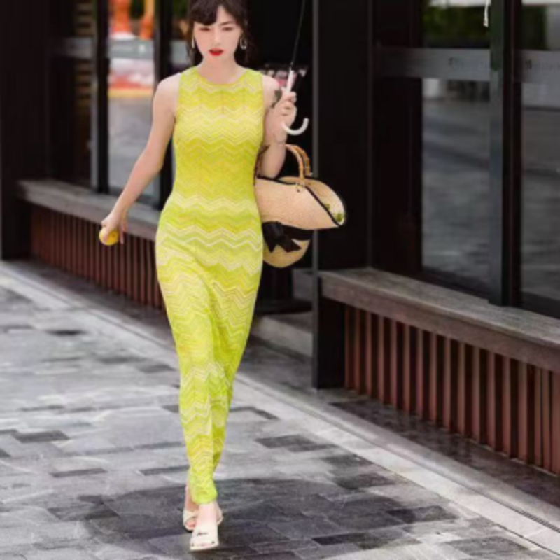 Muineál Muineál Cniotála Samhraidh Muineál Fada Muinín Cardigan, v-Muineál Sraith Gúna Stráice Cniotáilte Fada