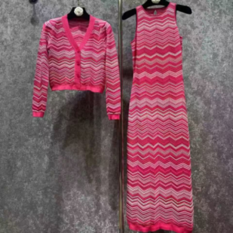 Muineál Muineál Cniotála Samhraidh Muineál Fada Muinín Cardigan, v-Muineál Sraith Gúna Stráice Cniotáilte Fada