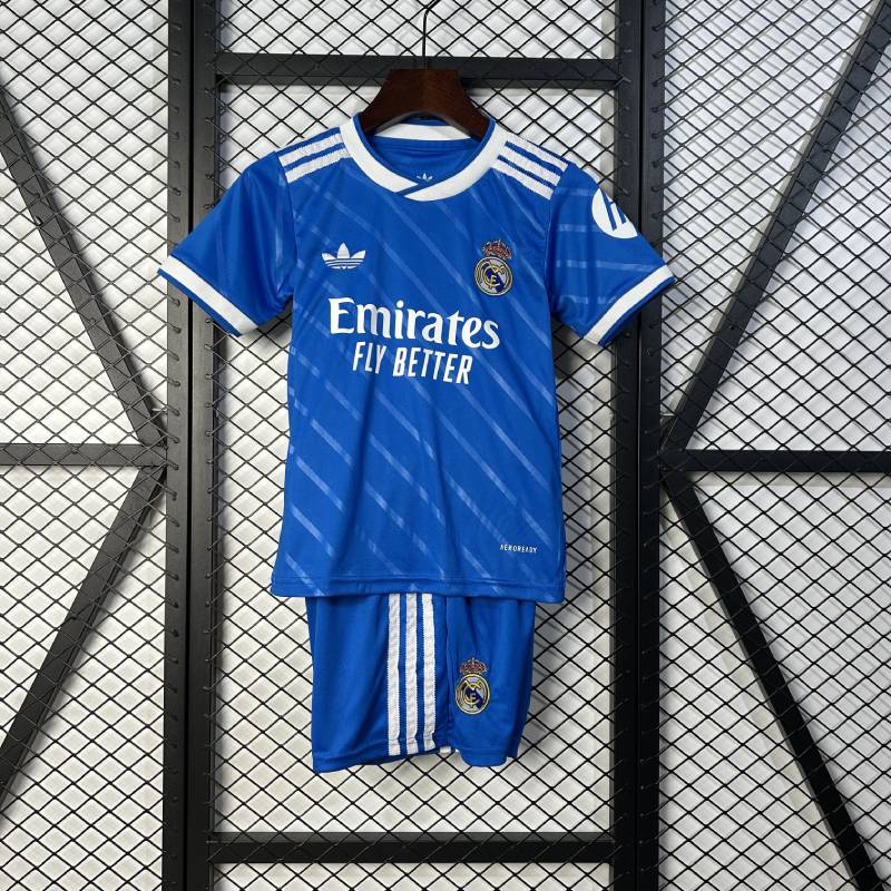25/26 Kids Real Madrid Tríú Méid Away 16-28